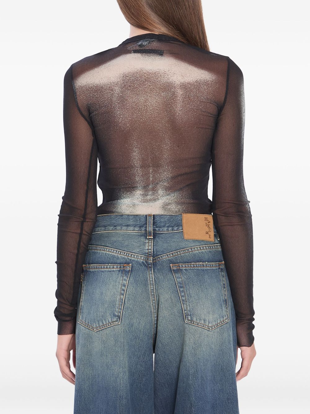 Jean Paul Gaultier Top Long Sleeve Silver Dust Woman Black In Gray
