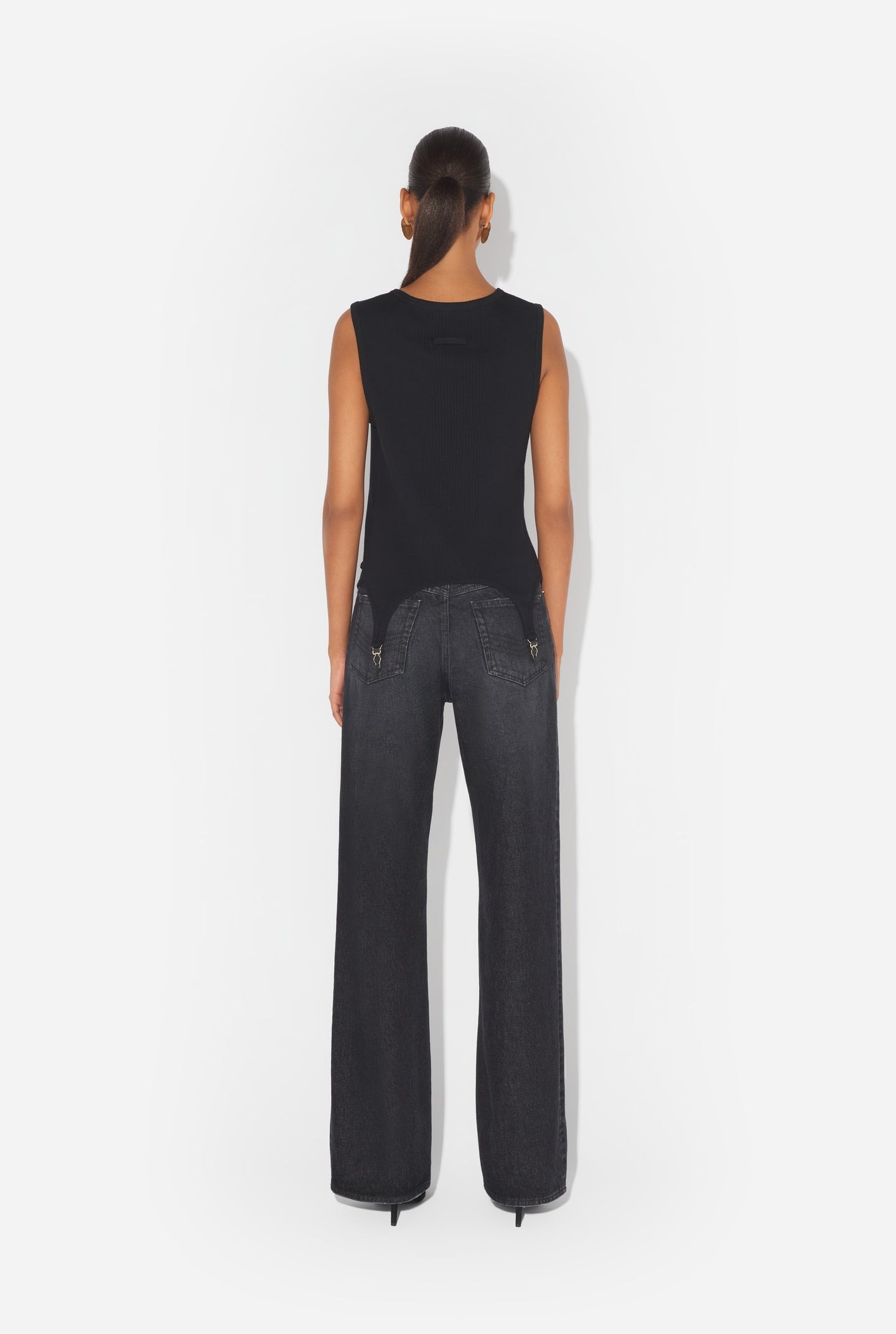 Jean Paul Gaultier Women Top With Garter Detail In Black