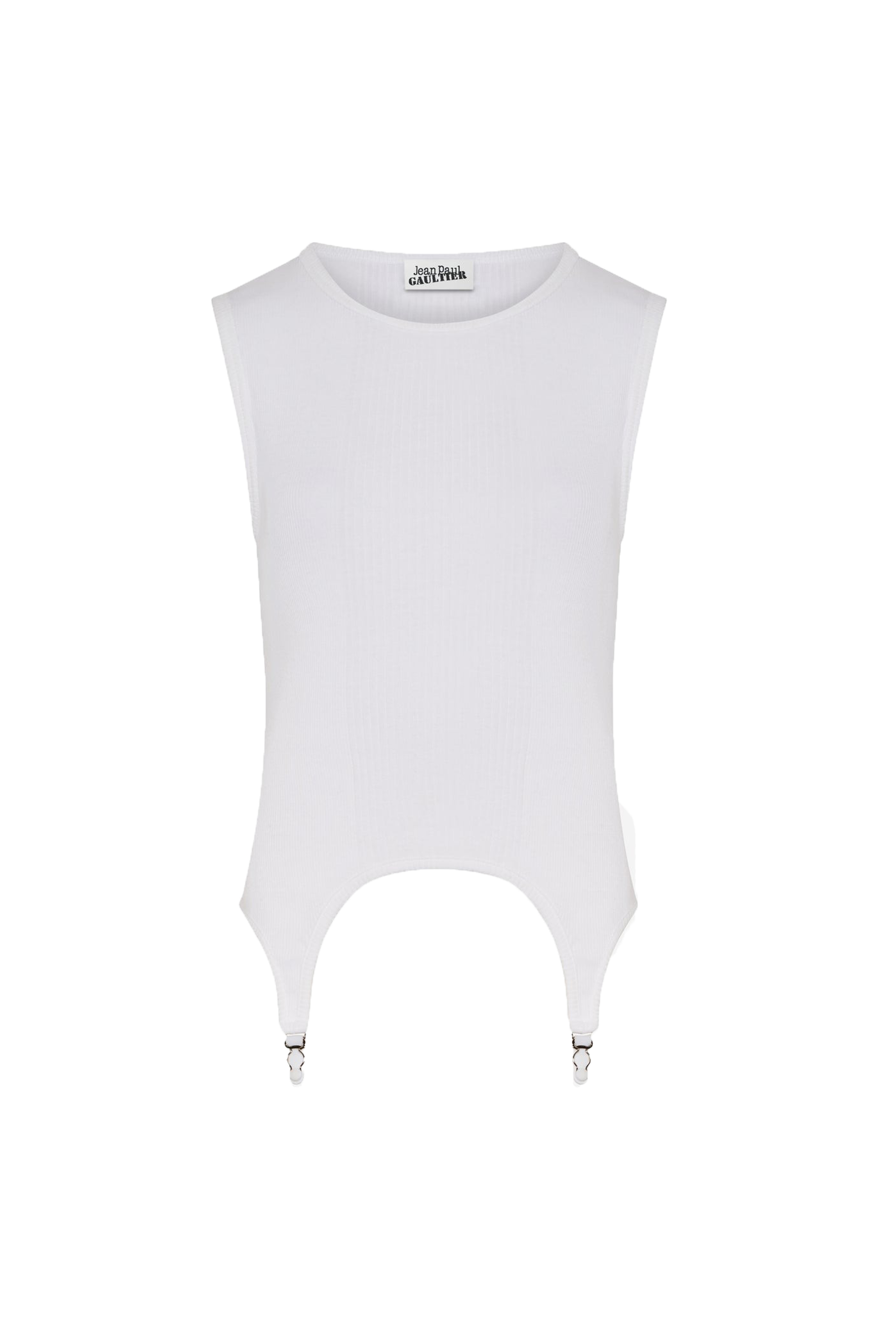 Jean Paul Gaultier Garter Tank Top Woman White