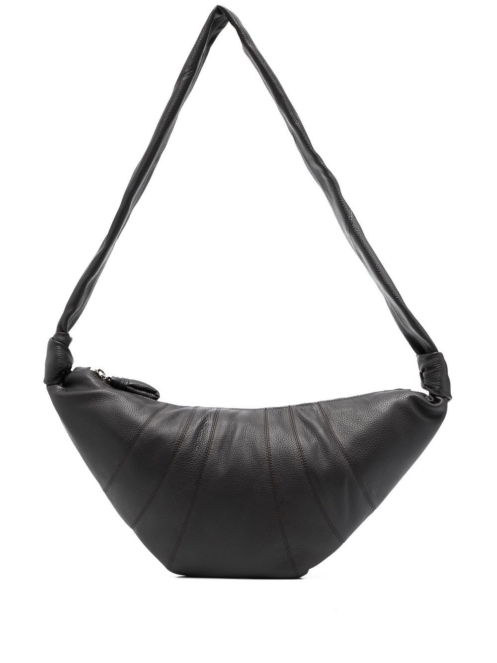 Lemaire Medium Croissant Leather Shoulder Bag In Black