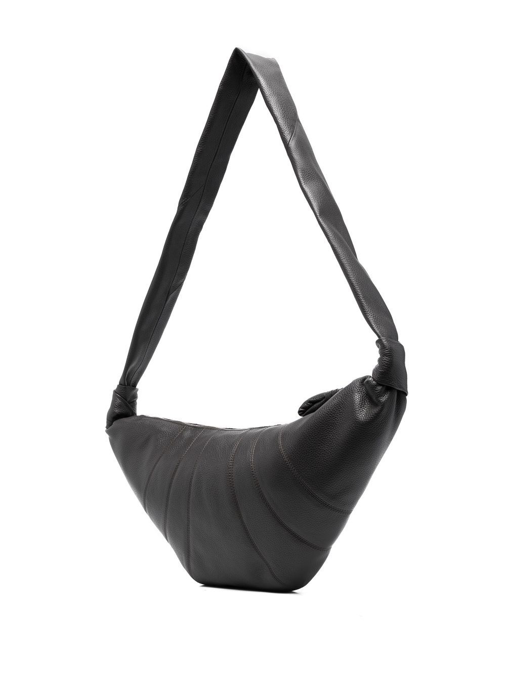 Lemaire Medium Croissant Leather Shoulder Bag In Black