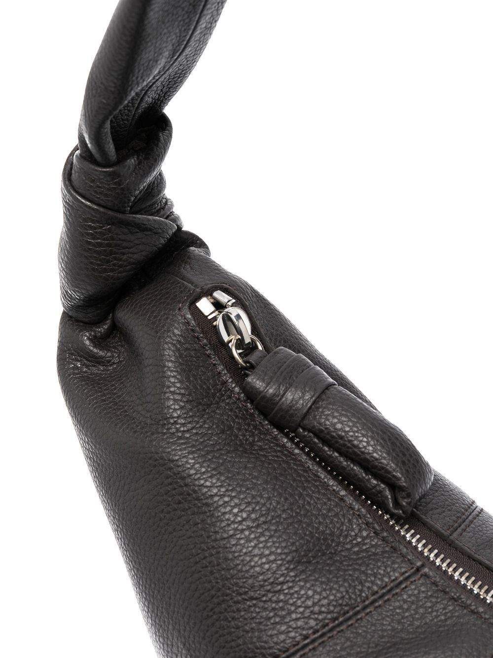 Lemaire Medium Croissant Leather Shoulder Bag In Black