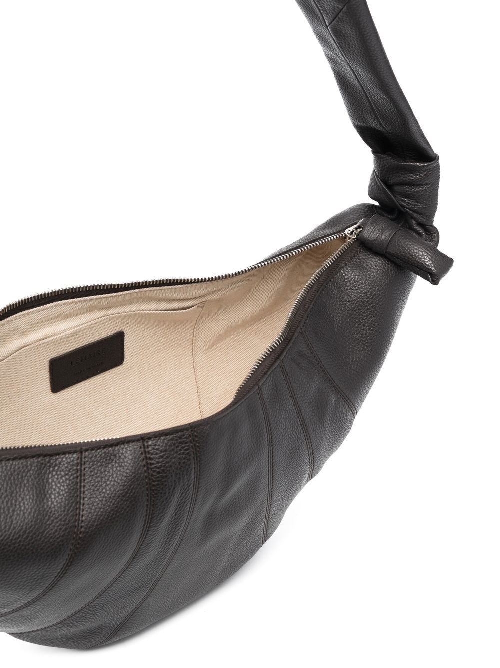 Lemaire Medium Croissant Leather Shoulder Bag In Black