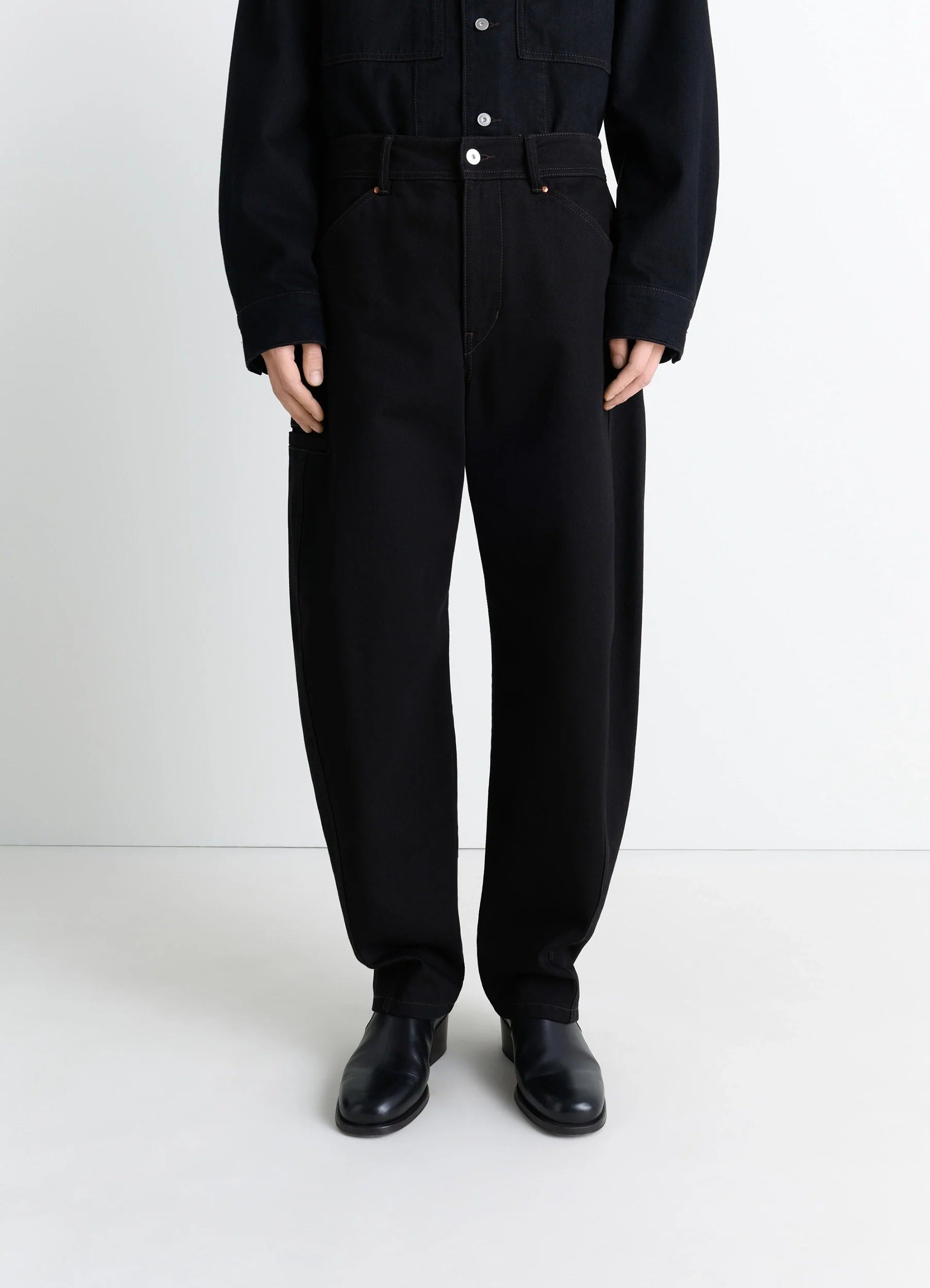 Lemaire Twisted Workwear Pants In Black