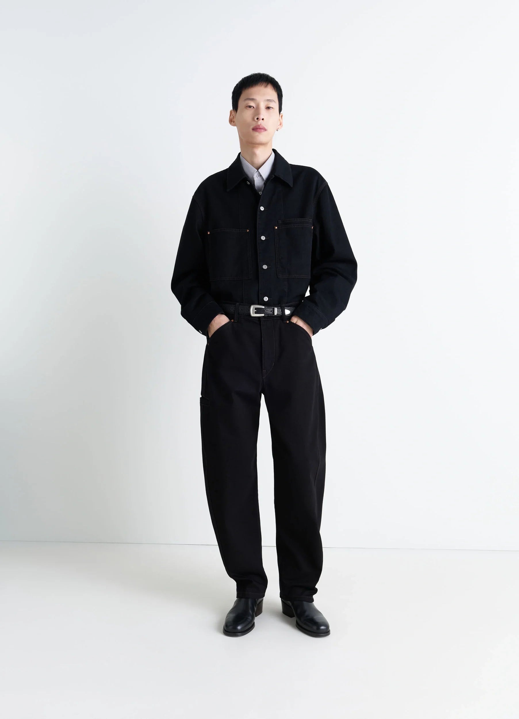 Lemaire Twisted Workwear Pants In Black