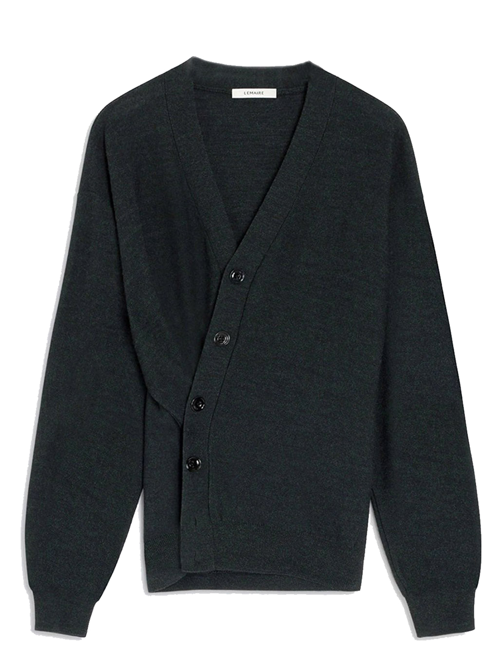 Lemaire Relaxed Twisted Cardigan Woman Anthracite In Black