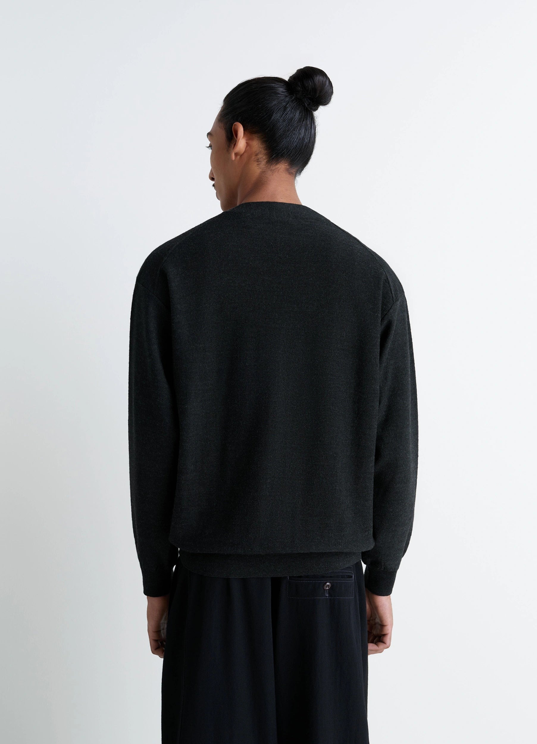 Lemaire Relaxed Twisted Cardigan Woman Anthracite In Black