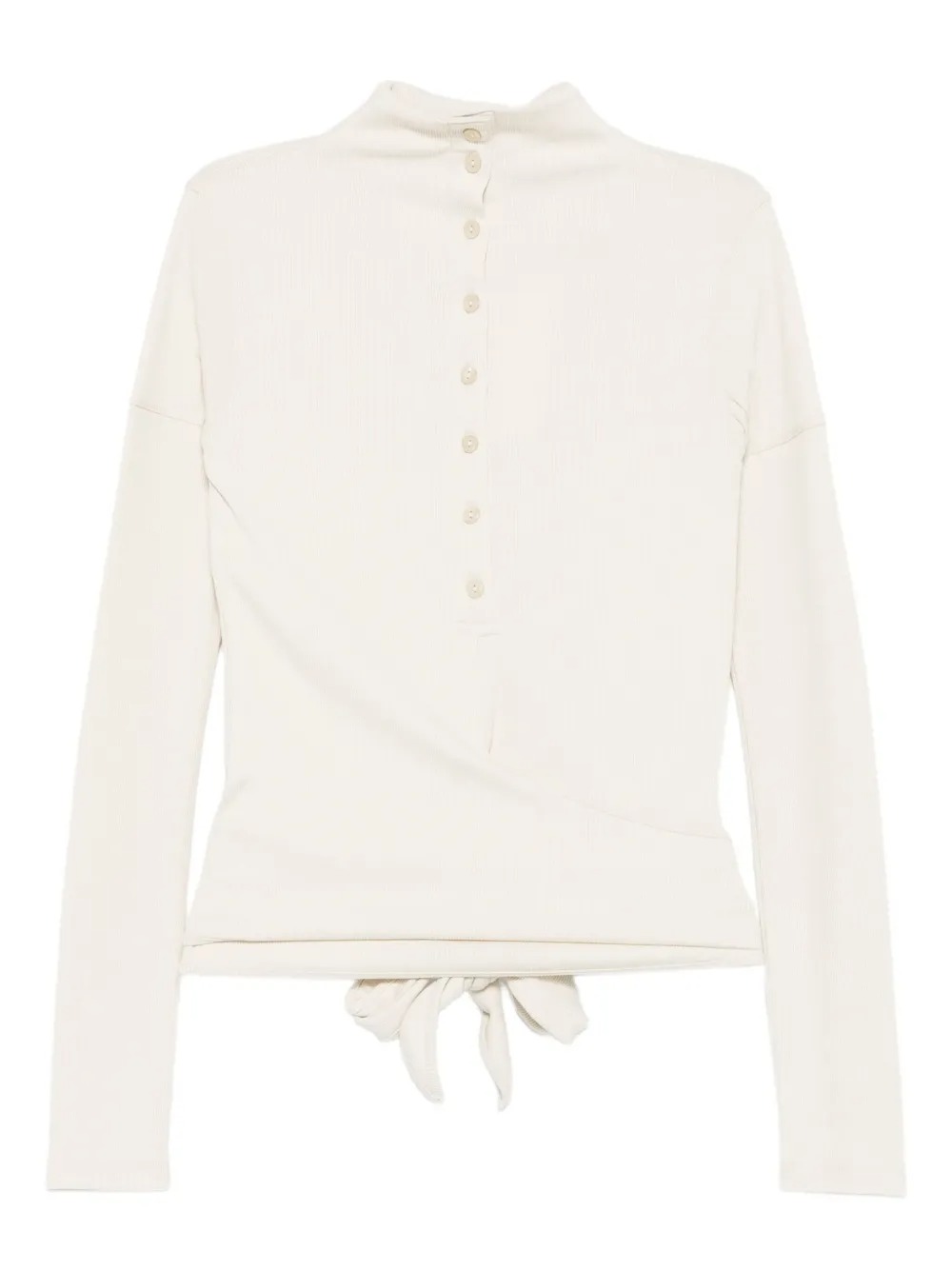 Low Classic Button Up Wrap T-shirt Woman Cream In White