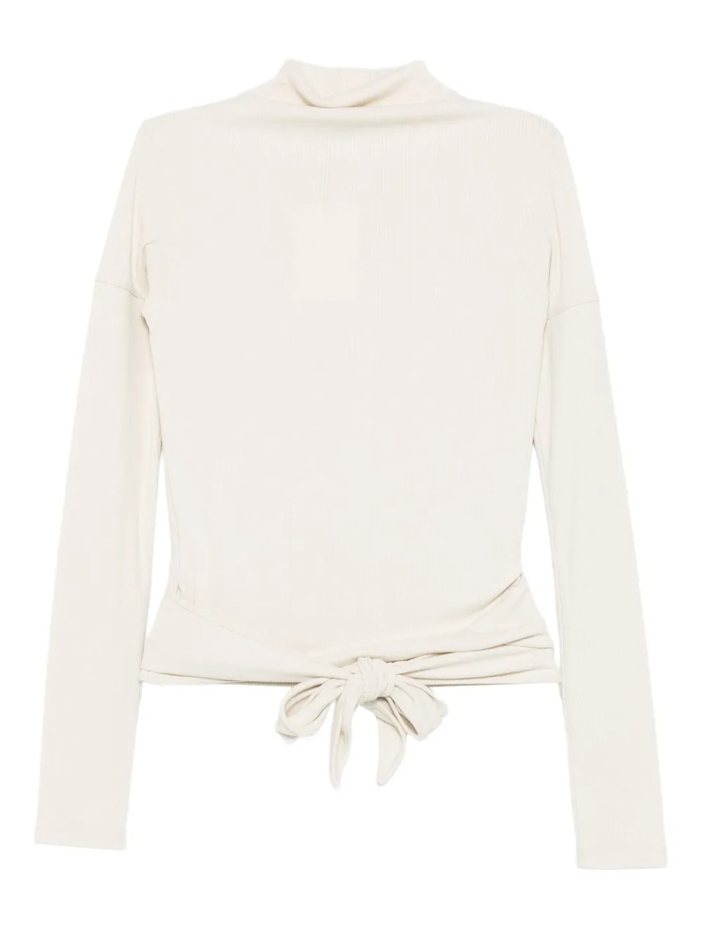 Low Classic Button Up Wrap T-shirt Woman Cream In White