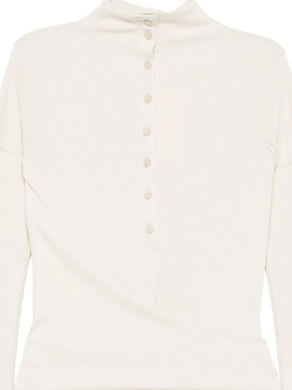 Low Classic Button Up Wrap T-shirt Woman Cream In White