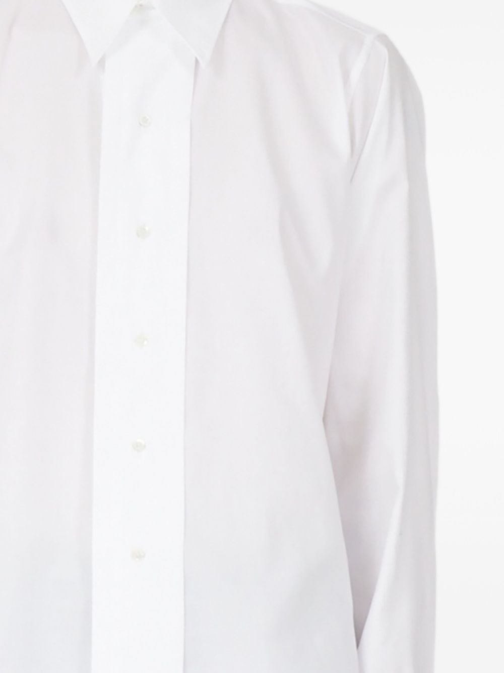 Maison Margiela Long Sleeved Shirtwoman White In White