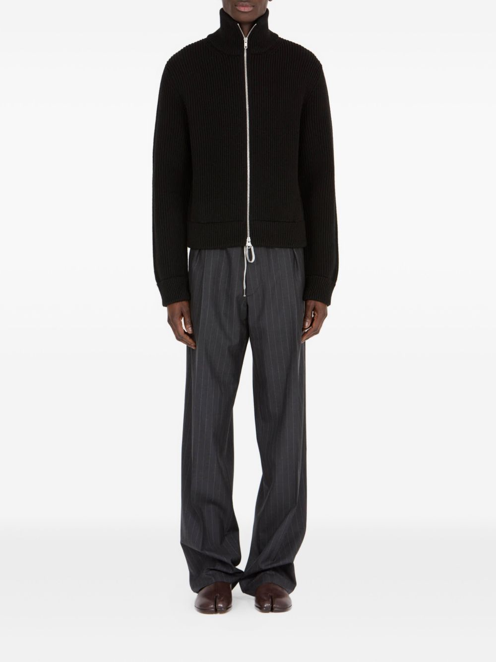 Maison Margiela Zipped Cardigan In Black