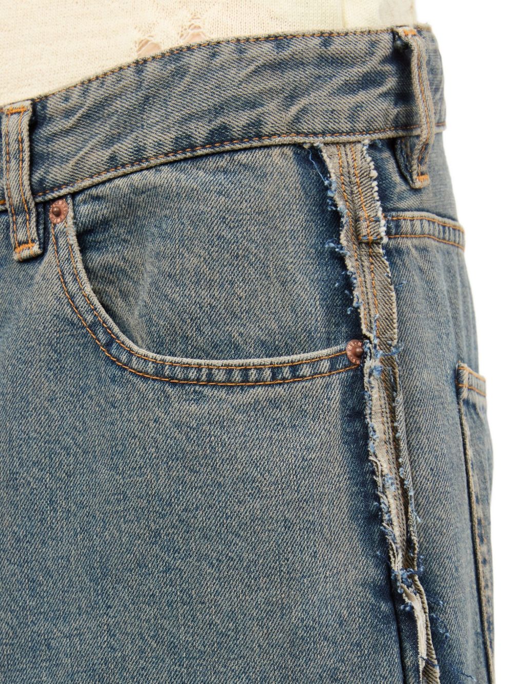 Mm6 Maison Margiela Wide Leg Jeans Woman Blu In Blue