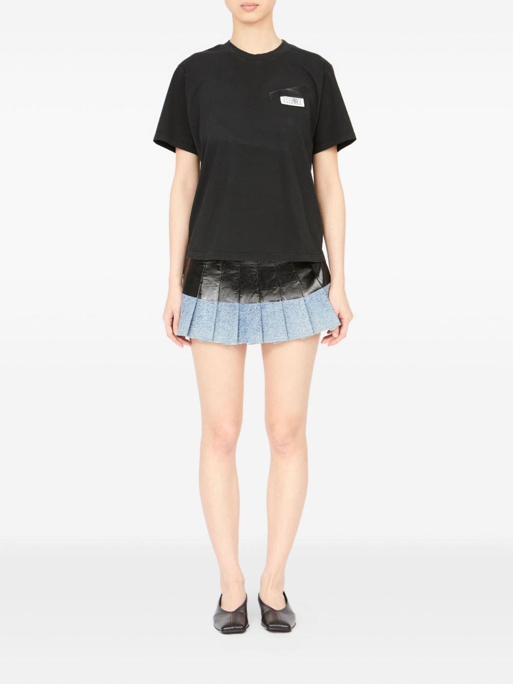 Mm6 Maison Margiela Slate Cotton T-shirt In Black