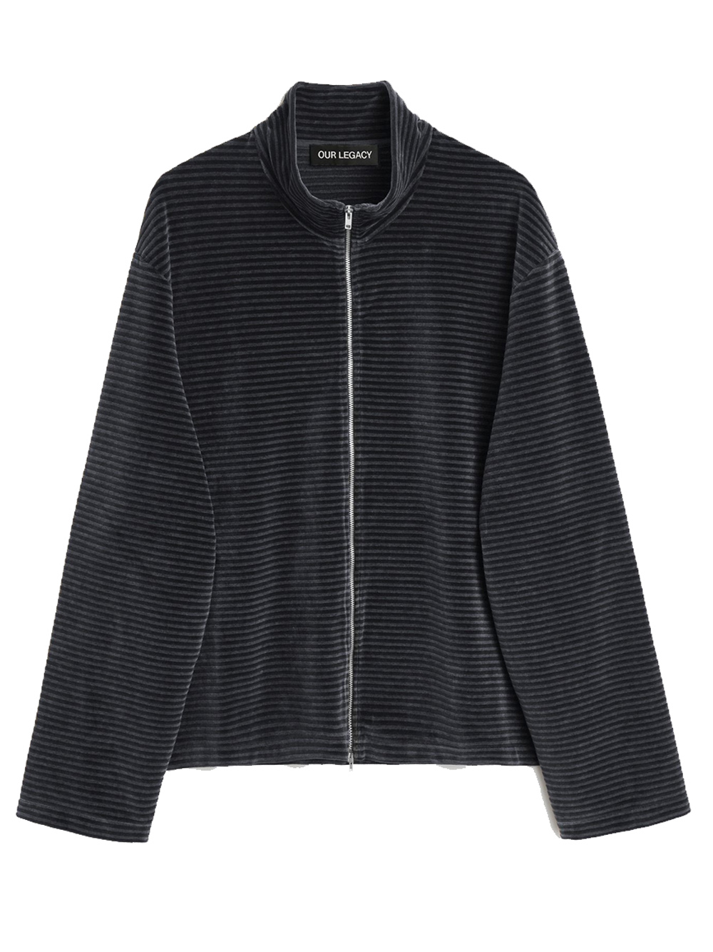 Our Legacy Shrunken Fullzip Polo In Black