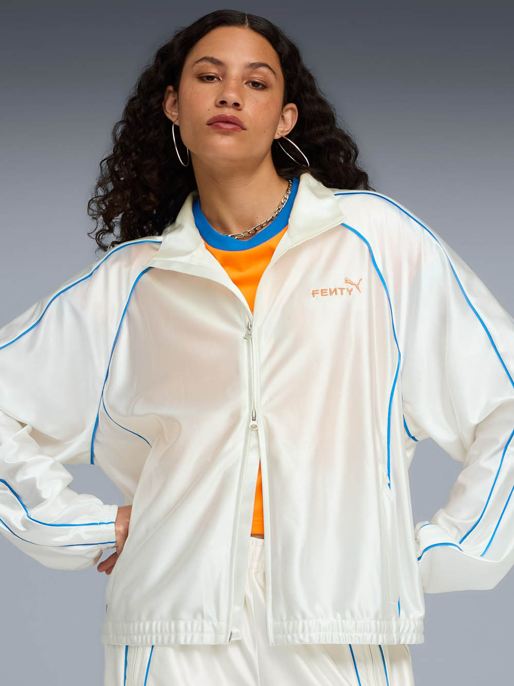 Puma X Fenty T7 Track Jacket In White