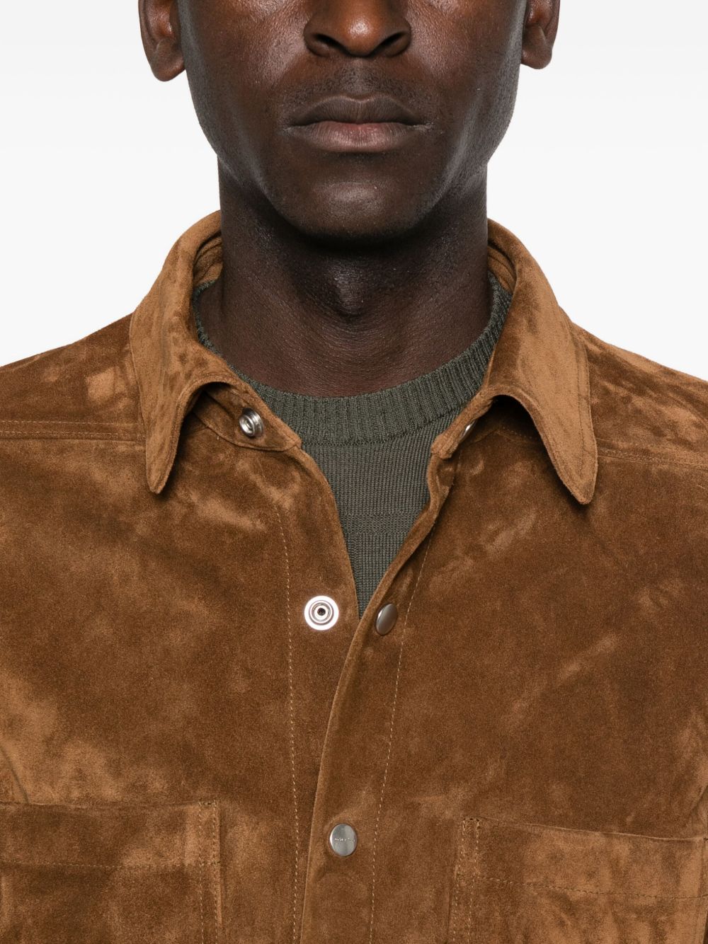 Rick Owens Concordians Outershirt In Brown