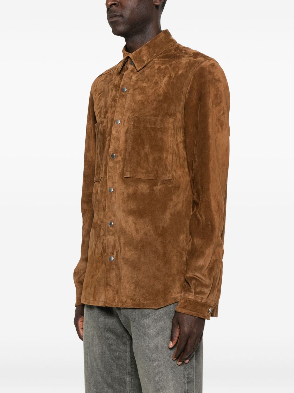 Rick Owens Concordians Outershirt In Brown