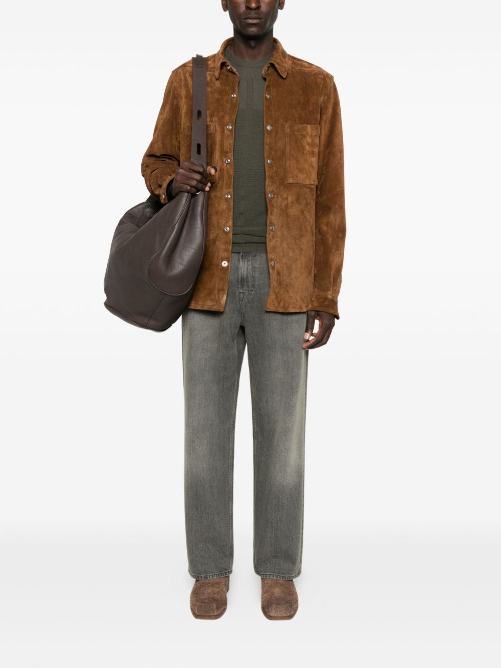 Rick Owens Concordians Outershirt In Brown