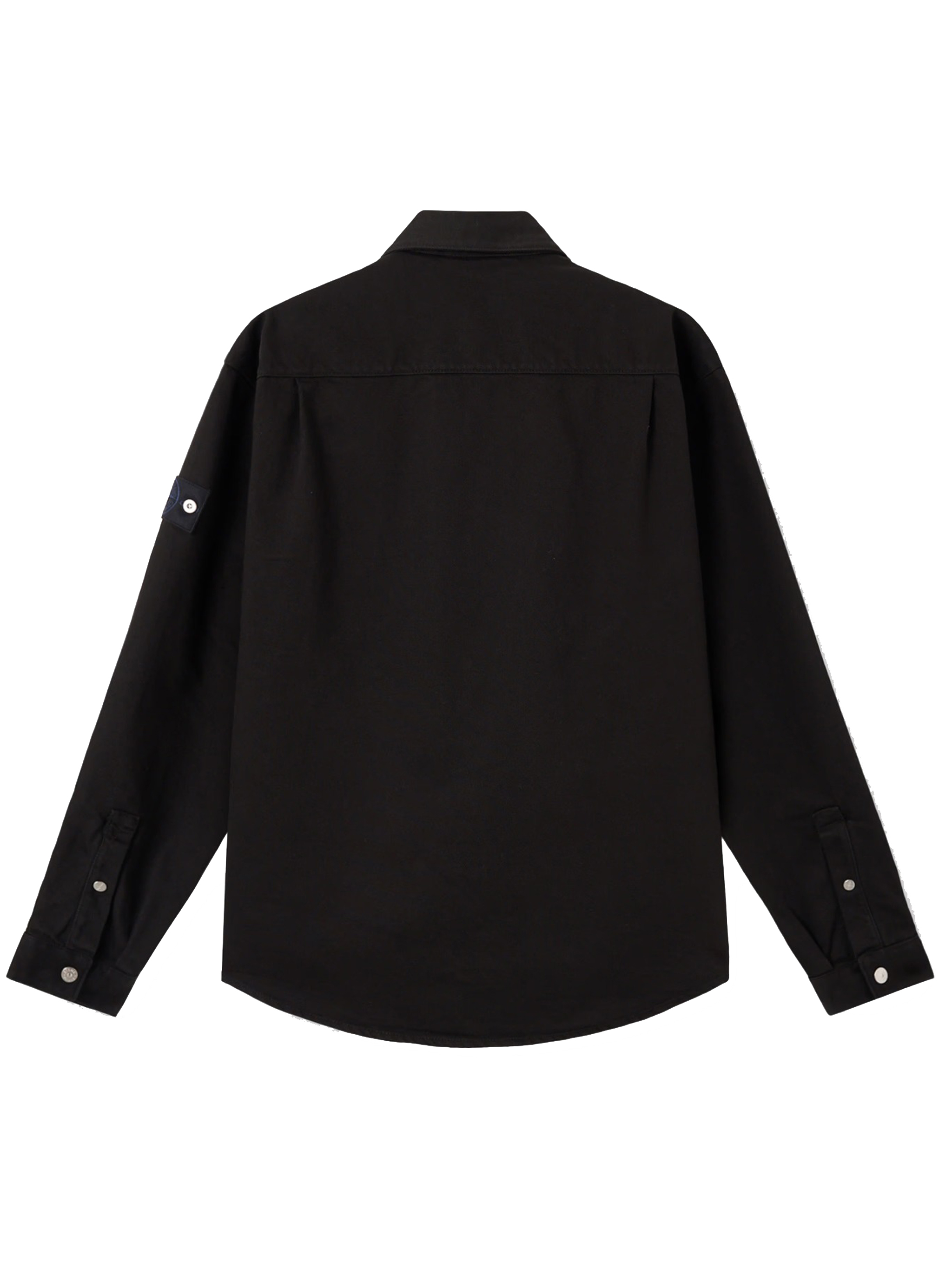 Stone Island Bull Denim-tc Shirt In Black
