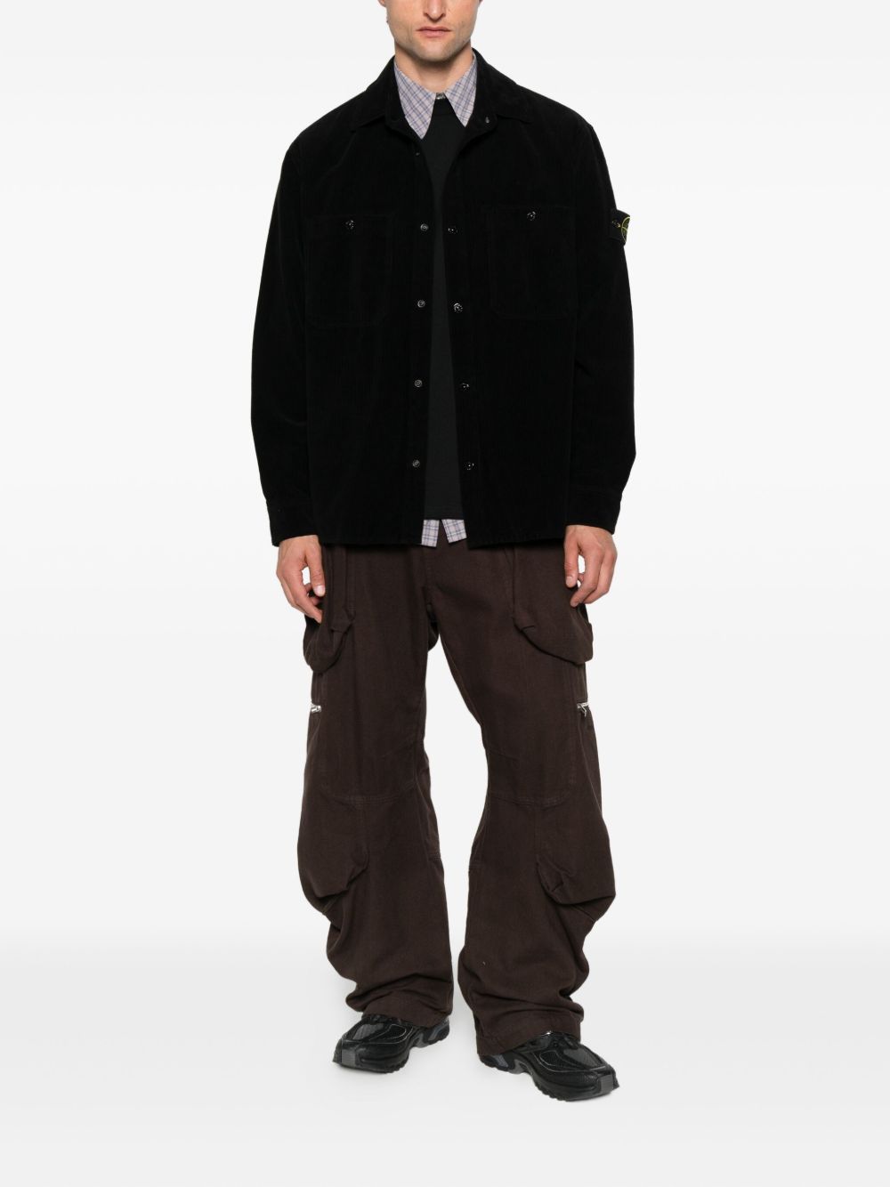 Stone Island Overshirt In Black