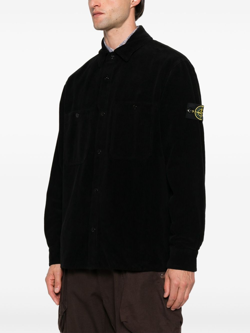 Stone Island Overshirt In Black