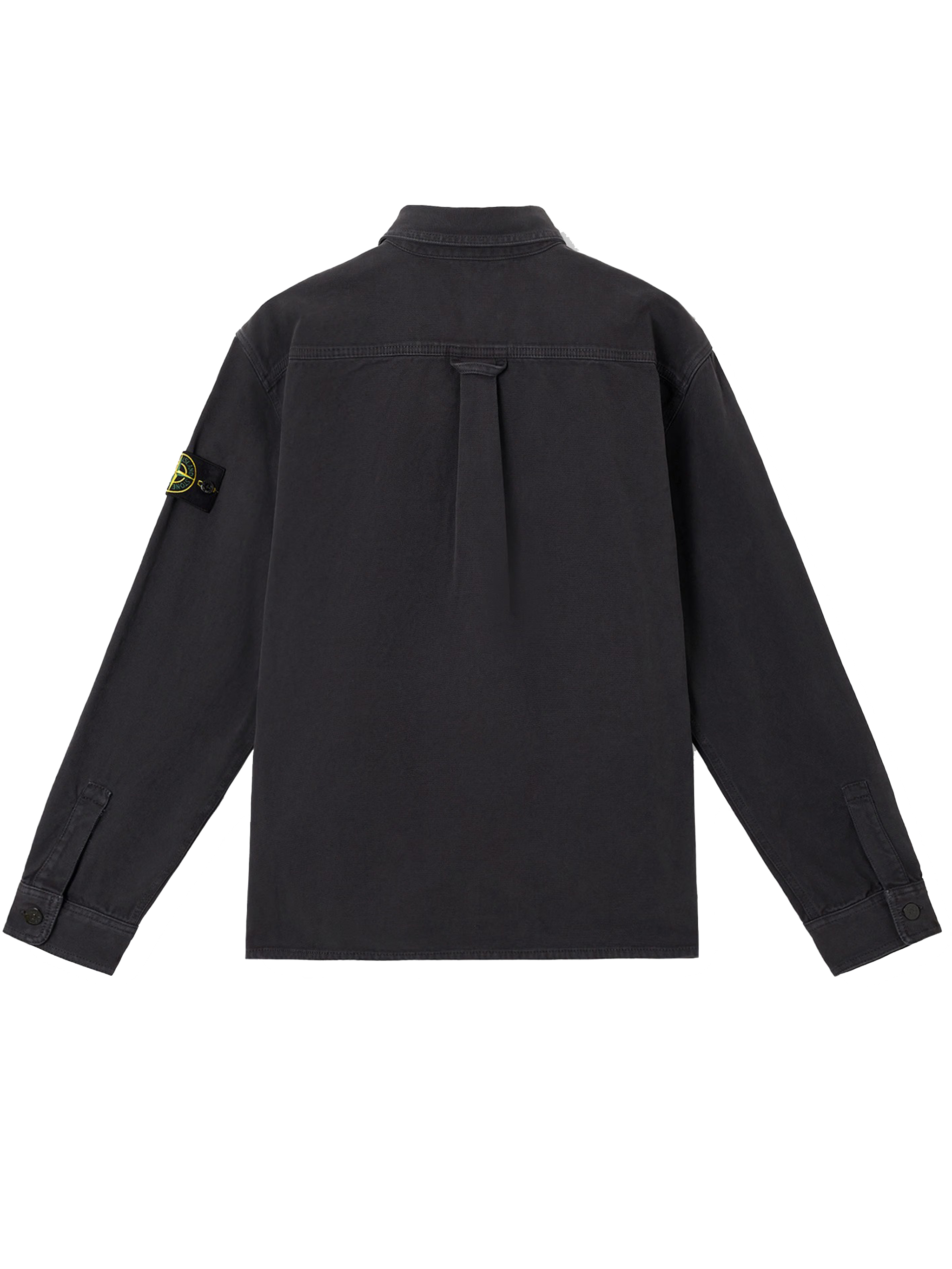 Stone Island Organic Panama Cotton Old Effect In Black