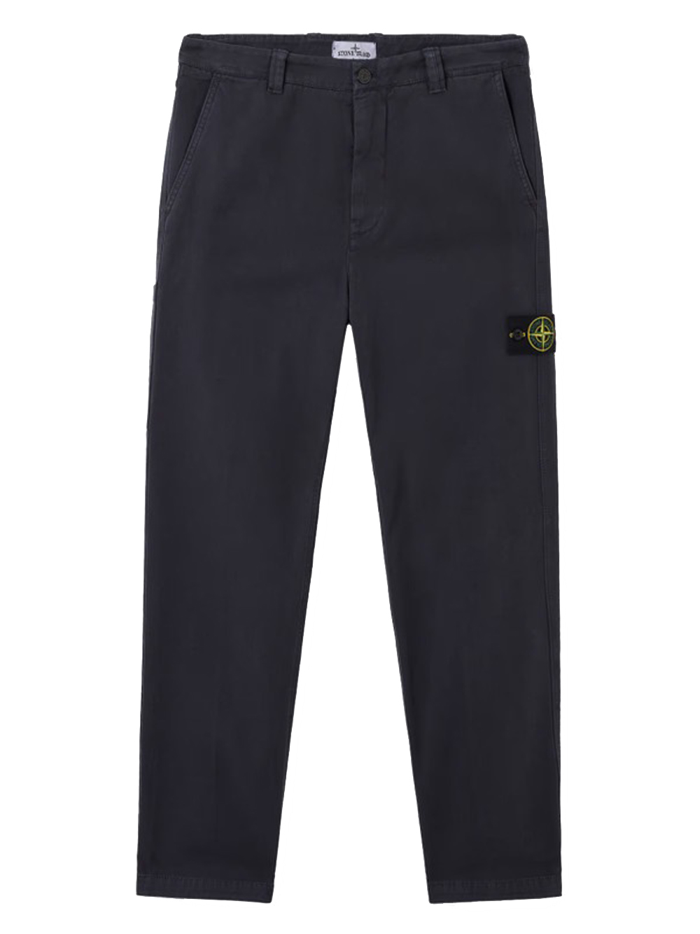 Stone Island Organic Panama Cotton Old Effect Pants In Black