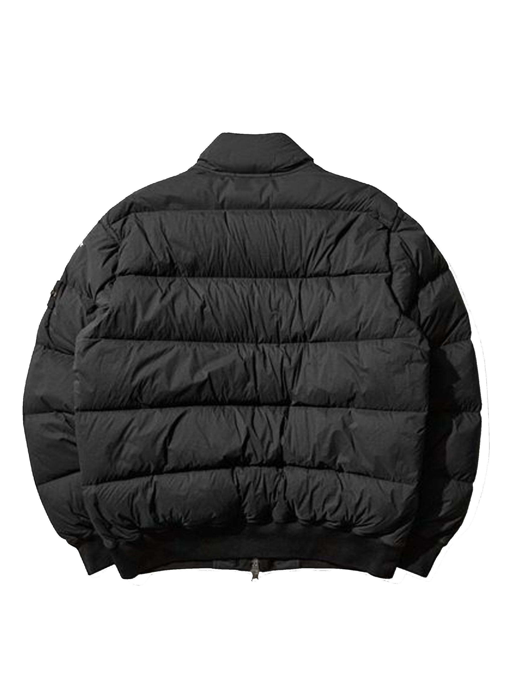 Stone Island Quilted Zip-front Jacket In Black