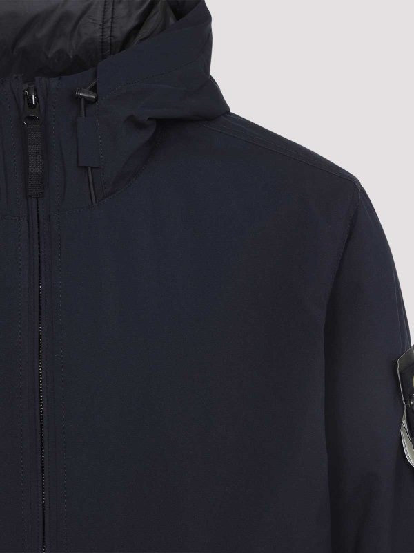 Stone Island Short Parka In Blue