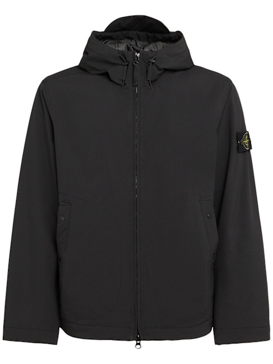 Stone Island Short Parka In Black