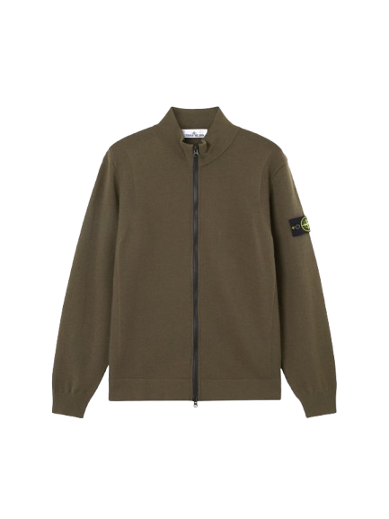maglione con zip uomo verde militare STONE ISLAND d —