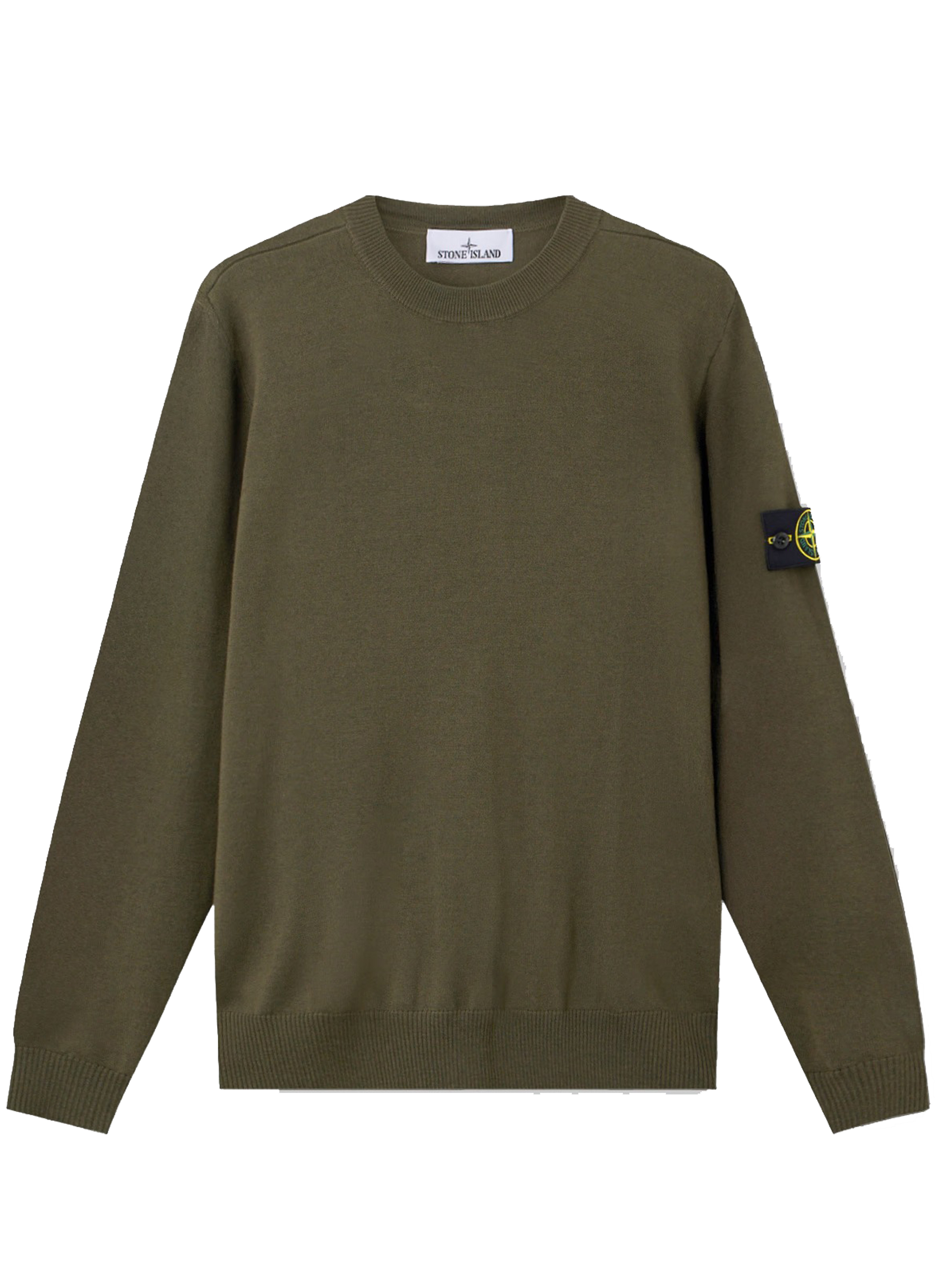 maglione girocollo uomo verde militare STONE ISLAND d —