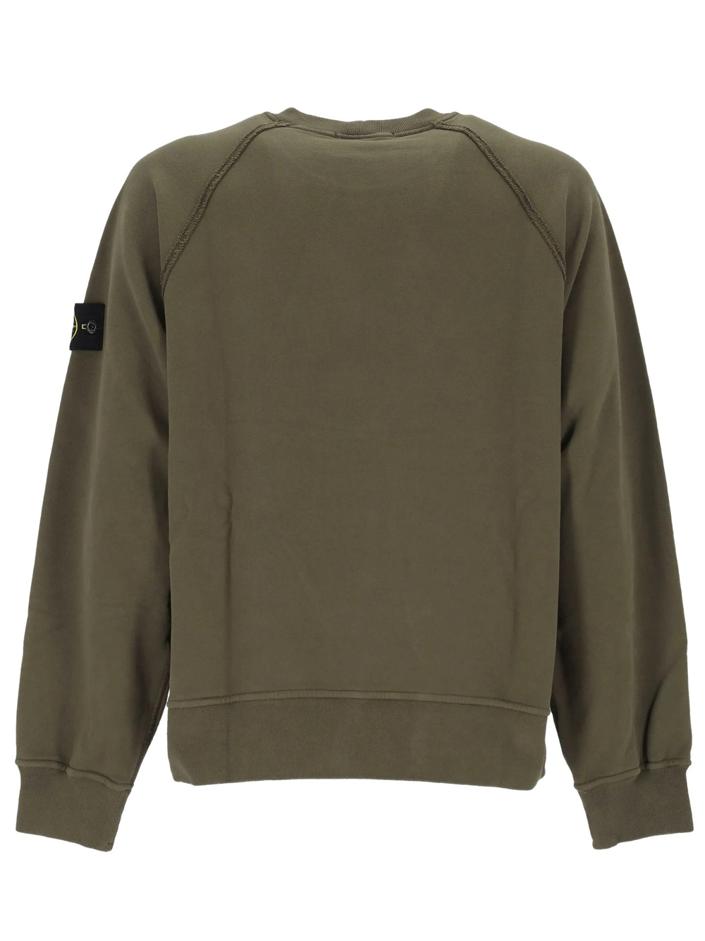 Stone Island Felpa Girocollo Cotton Fleece Uomo Verde Militare In Green