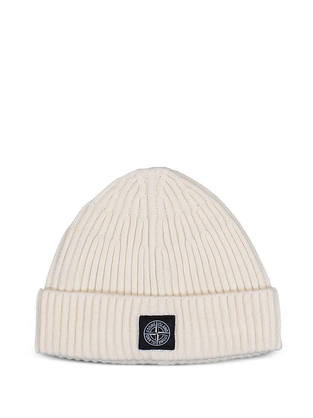 Stone Island Full Rib Beanie In White
