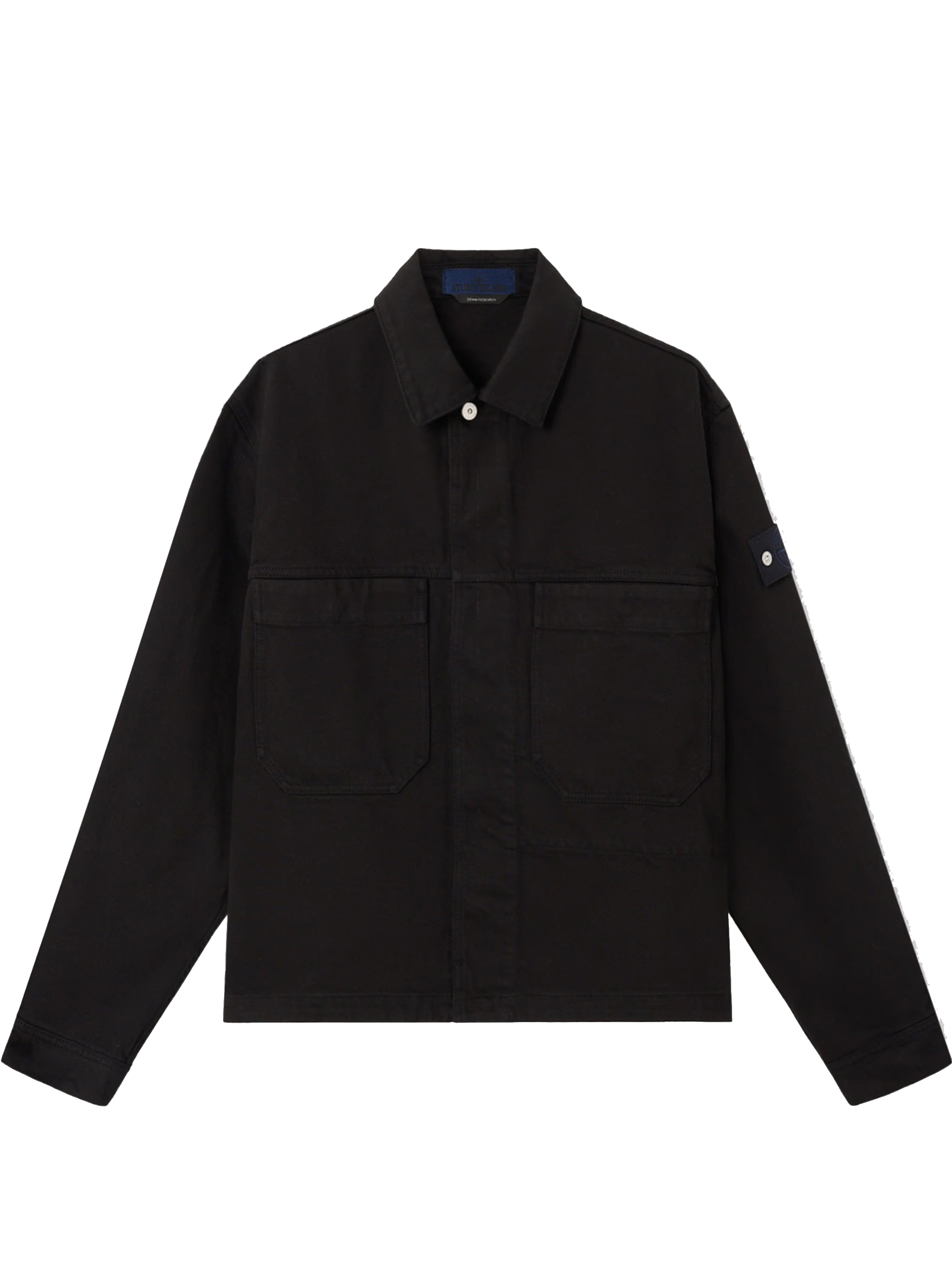 Stone Island Bull Denim-tc Jacket In Black