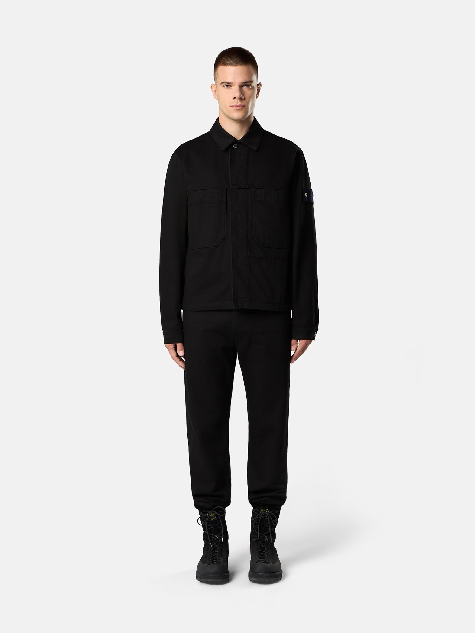Stone Island Bull Denim-tc Jacket In Black