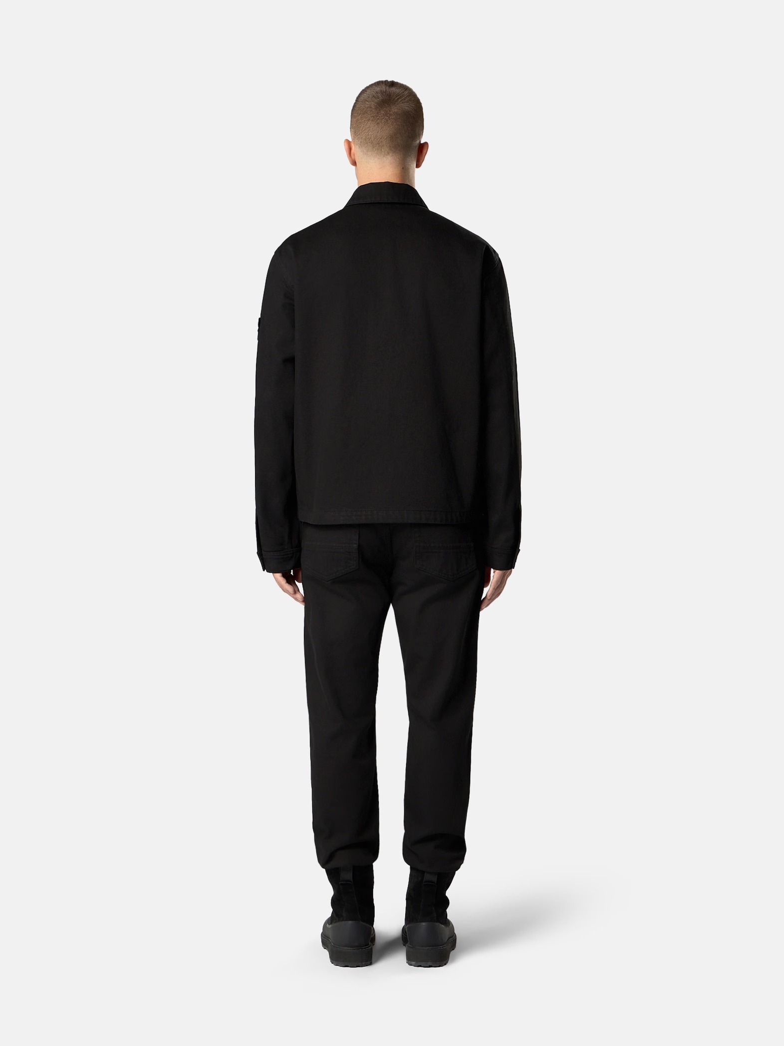 Stone Island Bull Denim-tc Jacket In Black