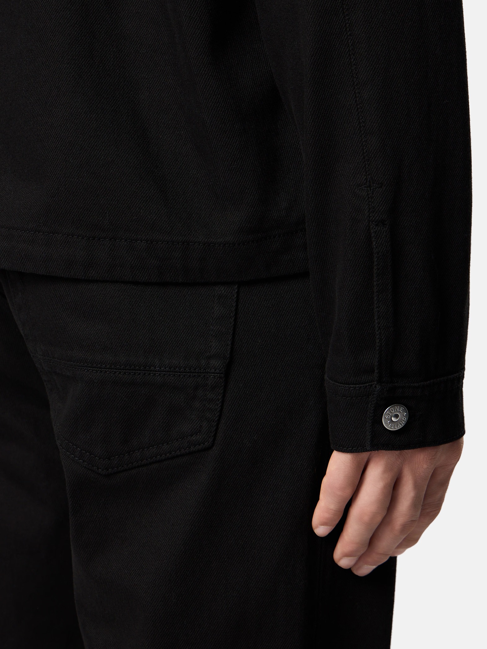 Stone Island Bull Denim-tc Jacket In Black