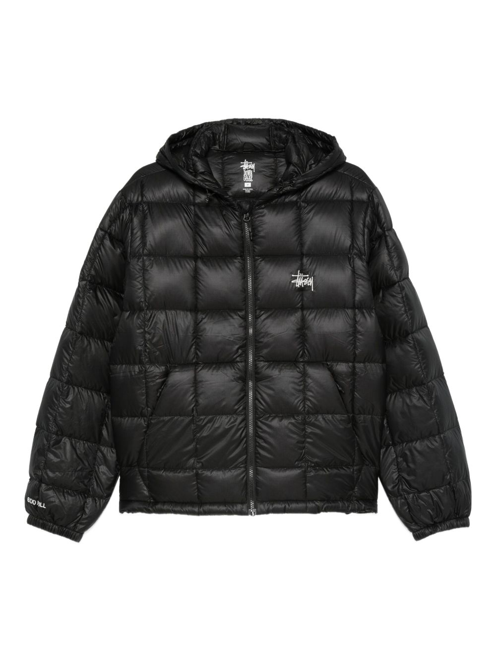 midweight hooded puffer man black - STÜSSY - d — 2