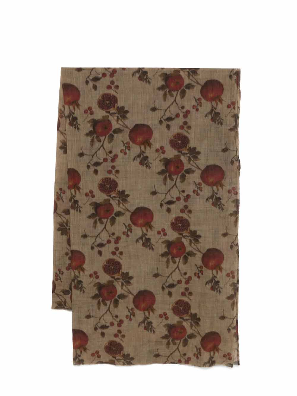 Uma Wang Pomegranate-print Wool Scarf In Brown