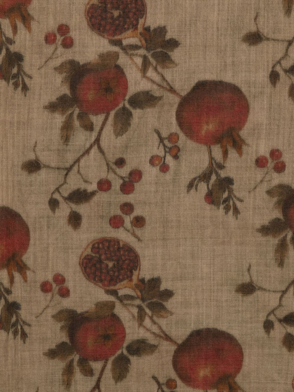 Uma Wang Pomegranate-print Wool Scarf In Brown