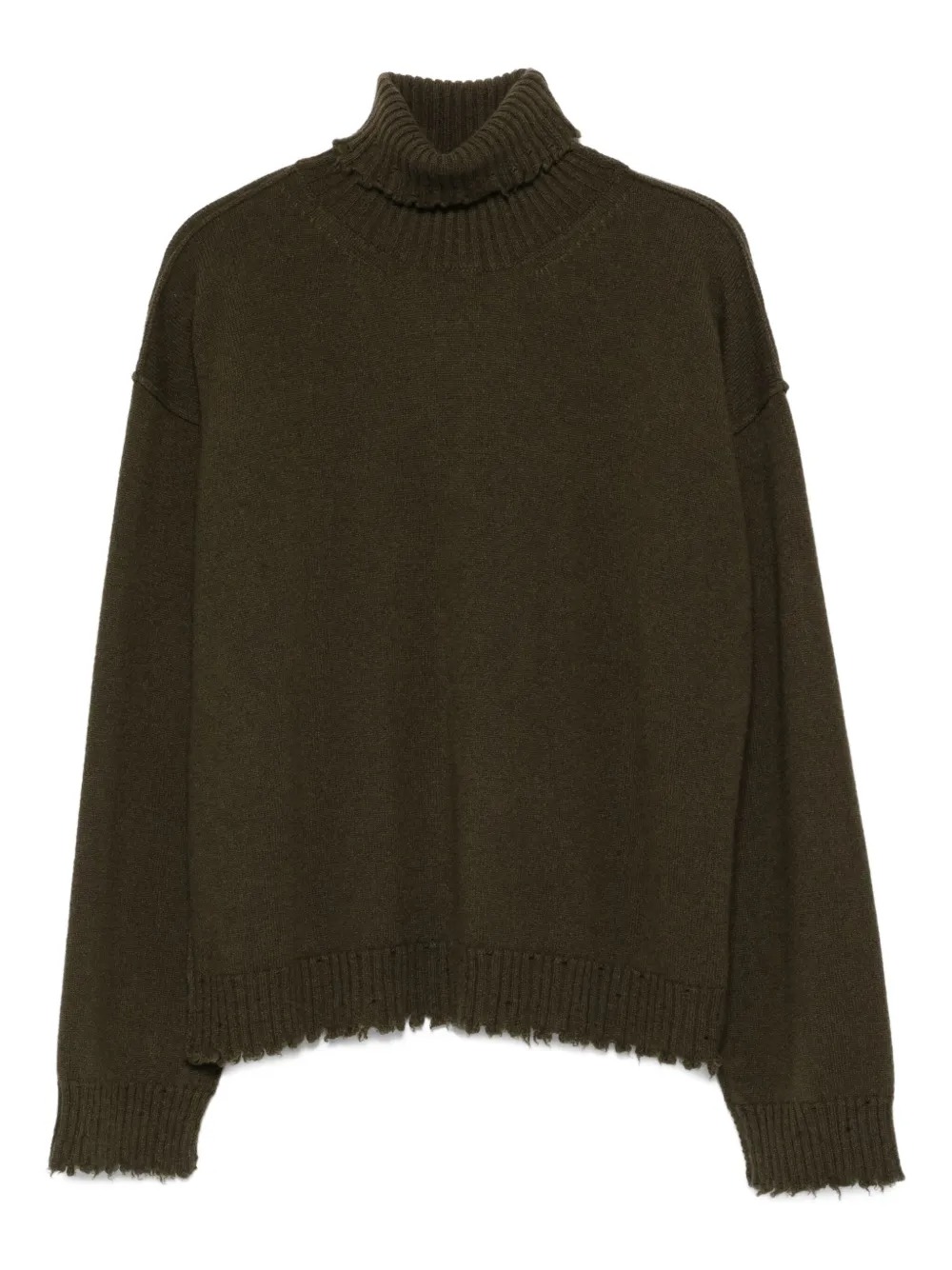 Uma Wang High Neck Top Woman Military Green In Brown