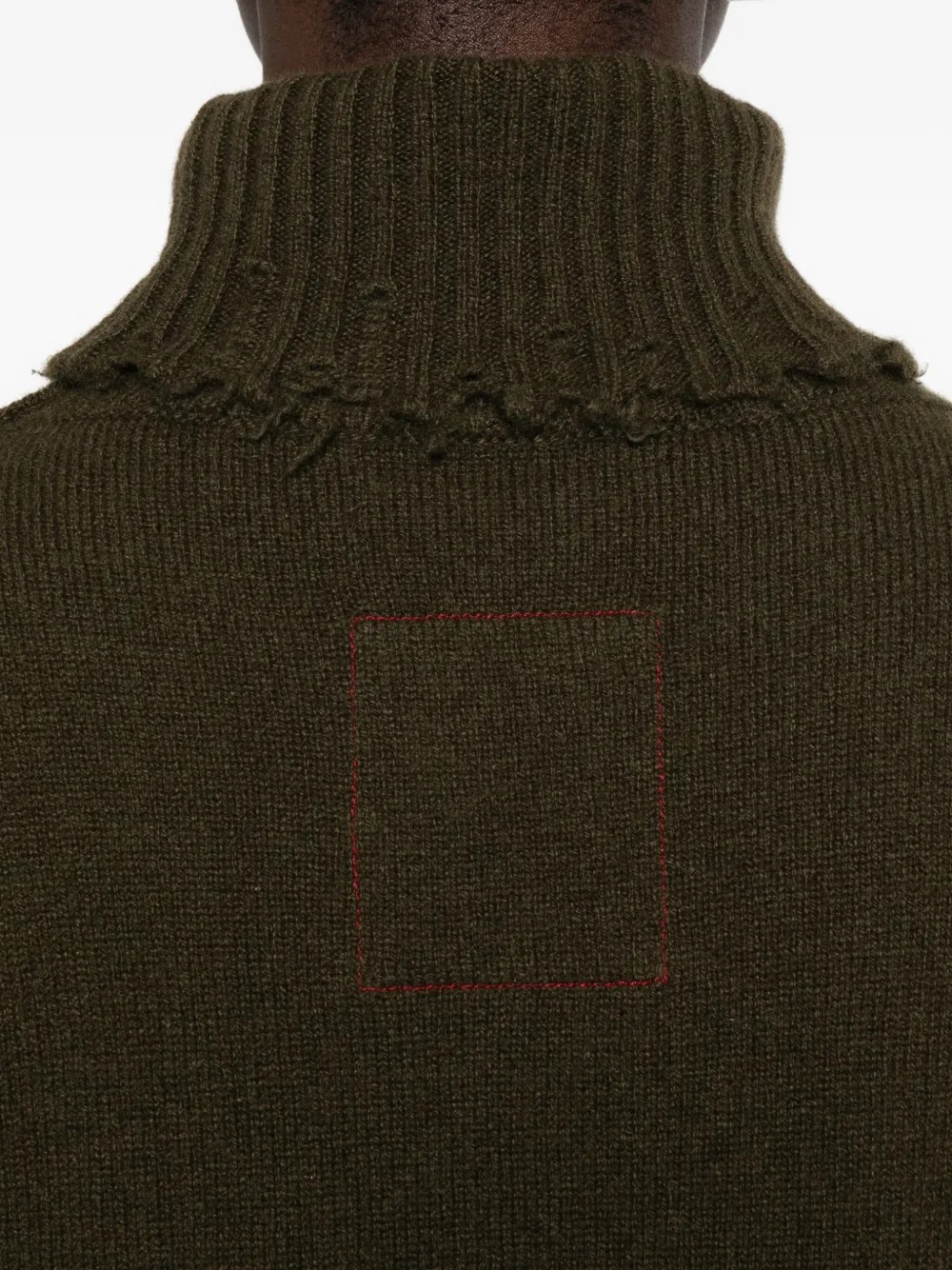 Uma Wang High Neck Top Woman Military Green In Brown