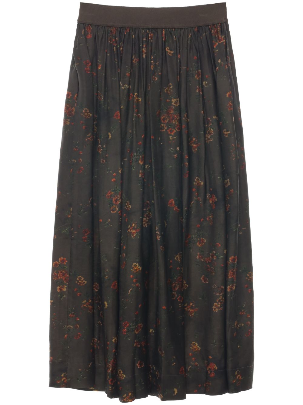 Uma Wang Womens Dark Brown Gillian Distressed-pattern Woven Maxi Skirt In Multi