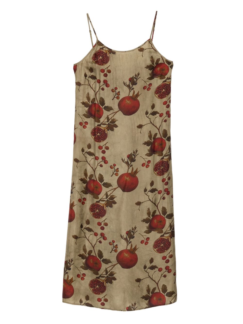 Uma Wang Floral Print Midi Dress With Spaghetti Straps In Multi