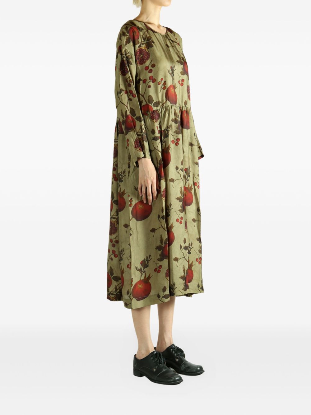 Uma Wang Pomegranate-print Midi Dress In Multi