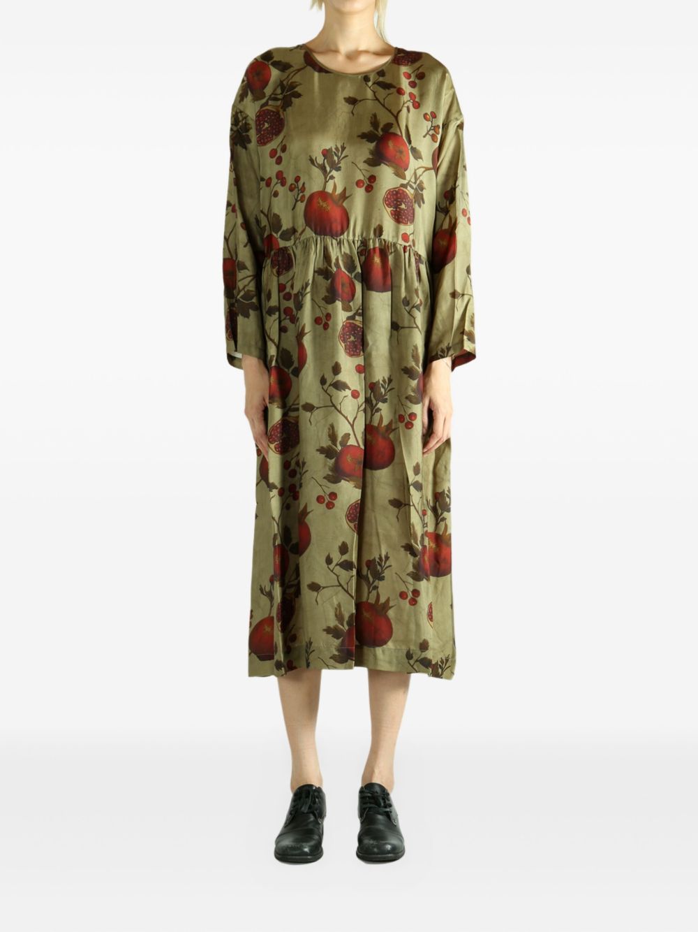 Uma Wang Pomegranate-print Midi Dress In Multi
