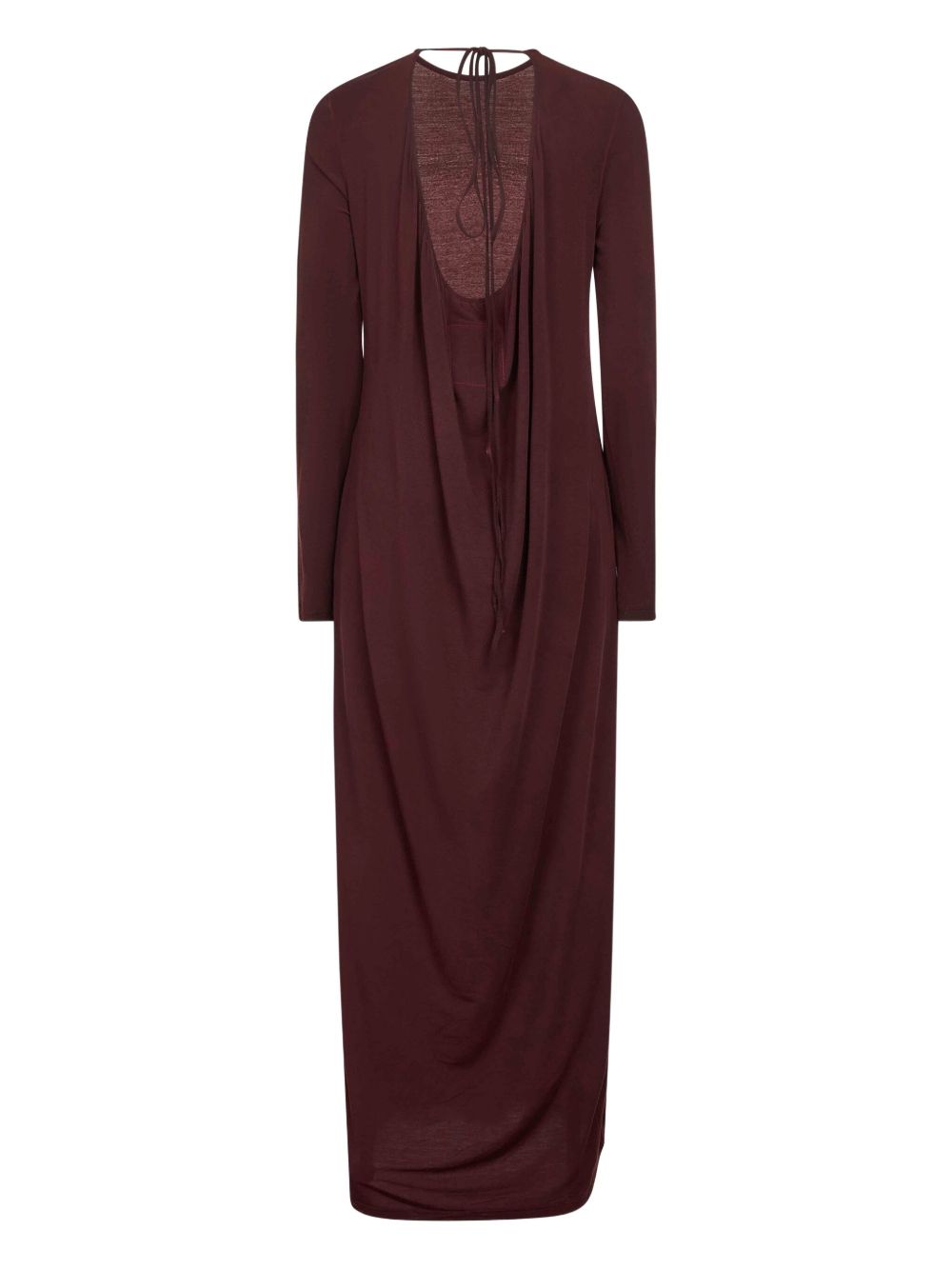 Uma Wang Stretch Jersey Dea Long Dress In Brown