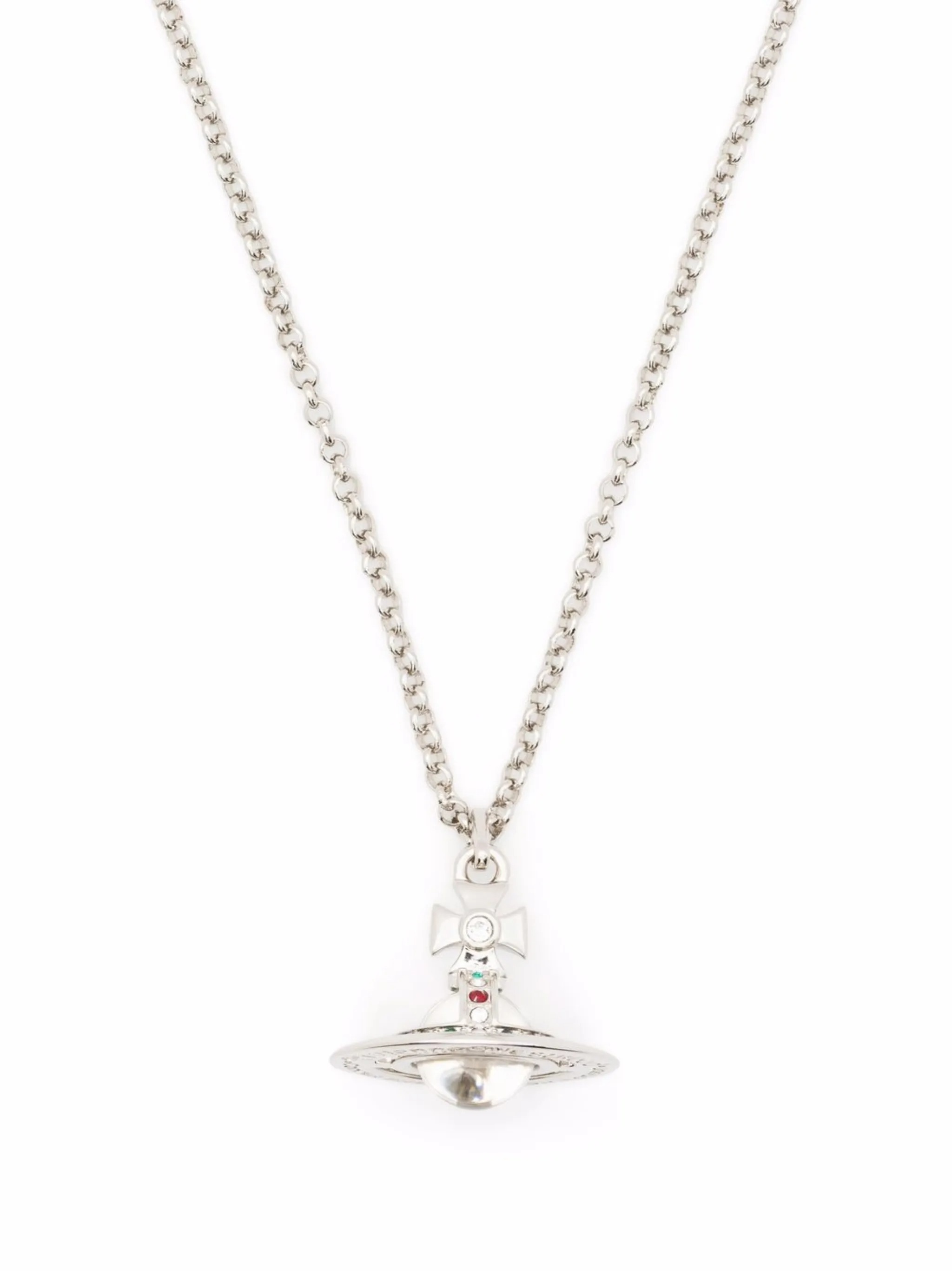 Vivienne Westwood New Tony Orb Pendant Necklace Woman Platinum In Metallic